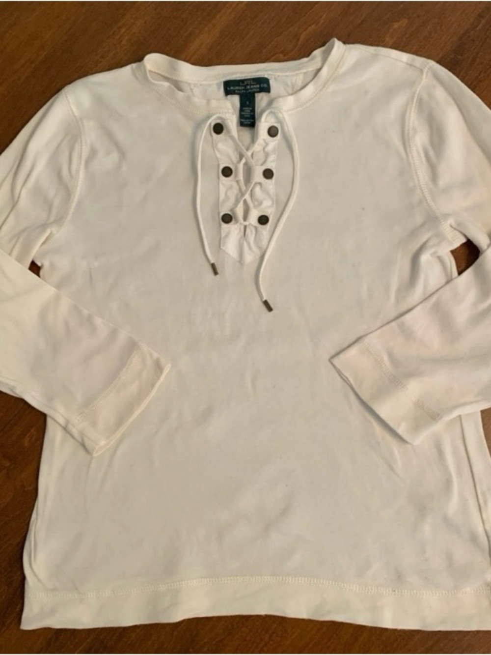 Lauren Ralph Lauren white lace-up shirt